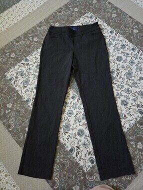 Charcoal Gray Women's Straight-Leg Pants With Wide Waistband Size 6 Petite